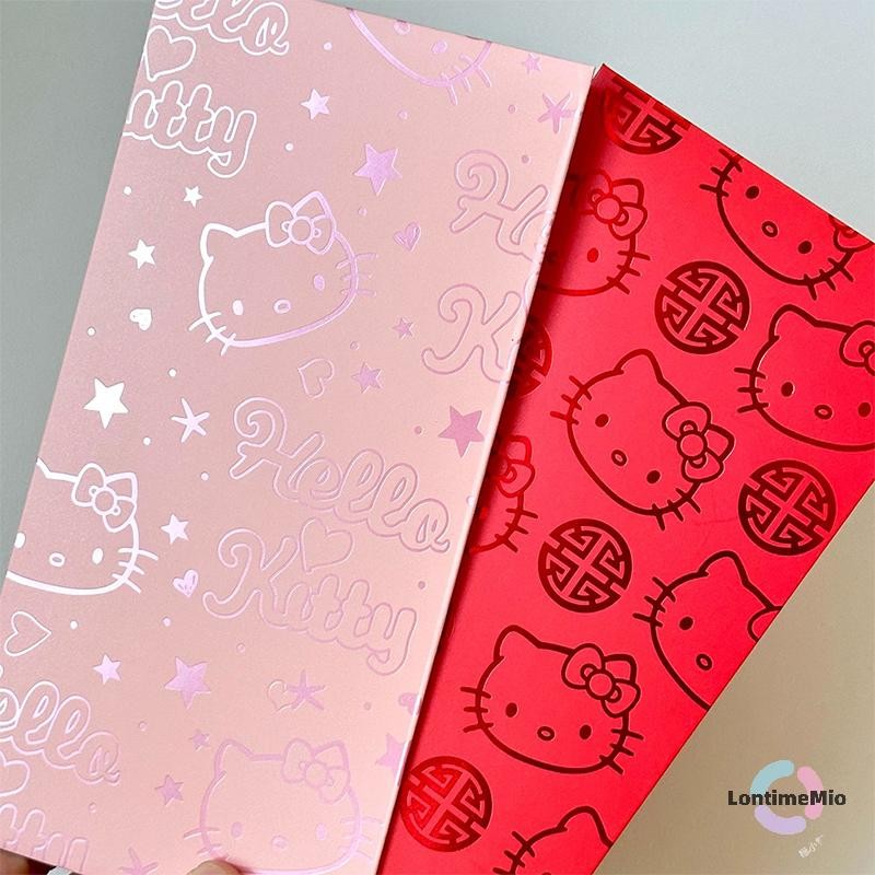 F&Z 1PC การ์ตูนน่ารัก Hello Kitty 2025 ปีใหม่ซองจดหมายสีแดงแพ็คเก็ตสีแดง Lucky Money กระเป๋าเทศกาลฤด