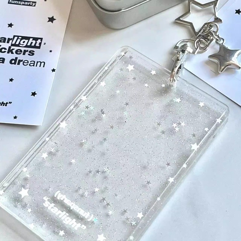 Ins Star ผู้ถือบัตรอะคริลิคใส ID Card Photocard Protector - รูปที่ 4