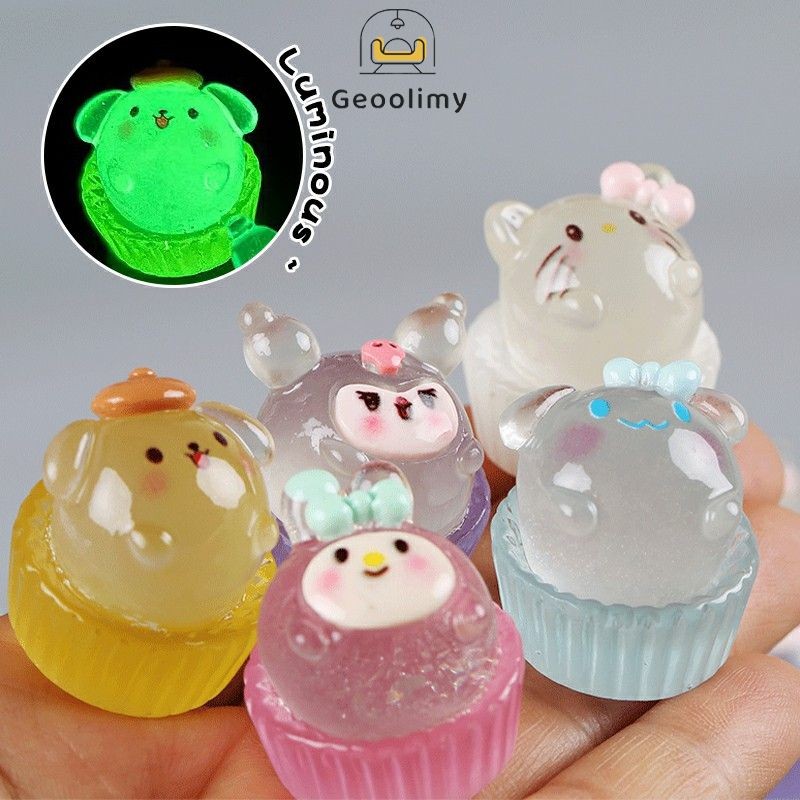 การ์ตูนเครื่องประดับส่องสว่าง DIY Micro ภูมิทัศน์เครื่องประดับ  คัพเค้ก เครื่องประดับ✨Geoo