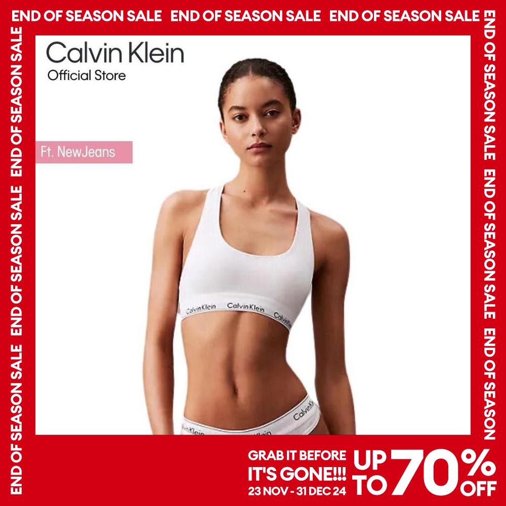 Calvin Klein เสื้อชั้นในผู้หญิง Modern Cotton Bralette รุ่น F3785AD 100 สีขาว