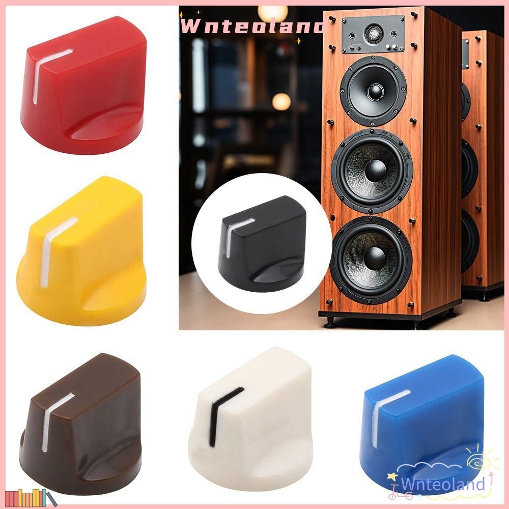 Wnteoland Flet หัวกีตาร์เหยียบลูกบิด, หลายสีตัวชี้ปุ่มปุ่มกีตาร์ไฟฟ้าหม้อ Potentiometer ลูกบิด, 6.35 มม.เครื่องขยายเสียงลําโพง Tone Knob Cap Audio Tuning Knob