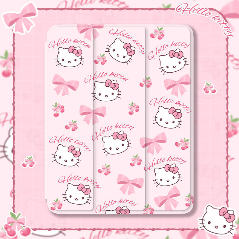 เคส TPU ป้องกันสําหรับ iPad 2021 Pro11 น่ารัก Hello Kitty Graffiti Gen5 Gen6 กรณี Gen7 Gen8 Gen9 Gen10 A16 M310.2 Pro11 Gen8 Gen9 9.7 Air3 10.5 pro2017 2024pro mini6