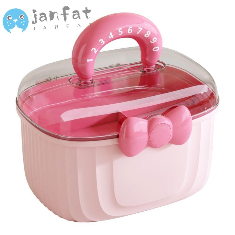 【⚡เวลาจำกัดราคาต่ำ】กล่องเก็บกิ๊บ JANFAT, เครื่องประดับผมหลายชั้นกล่อง Jewellery, น่ารัก Bowknot กันน้ําคอนเทนเนอร์ชั้นสาว