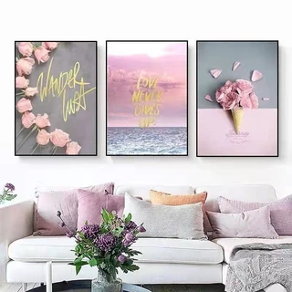 3Pcs 30cm รูปภาพติดผนัง มินอมอล รูปภาพติดผนังพร้อมกรอบ รูปภาพติดผนังขนาดใหญ่ ผนัง ตกแต่งบ้าน
