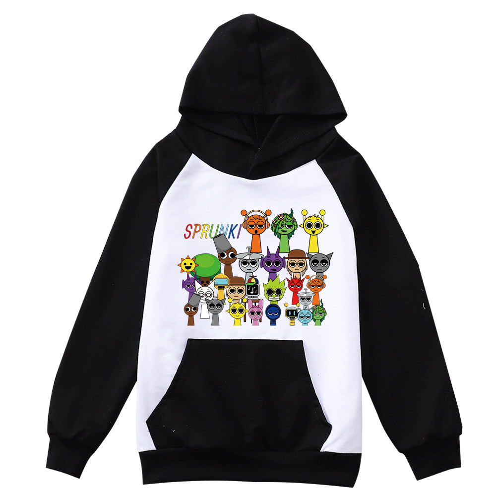 Sprunki Incredibox Sprunki เสื้อกันหนาวมีฮู้ดพิมพ์ลายสําหรับเด็ก