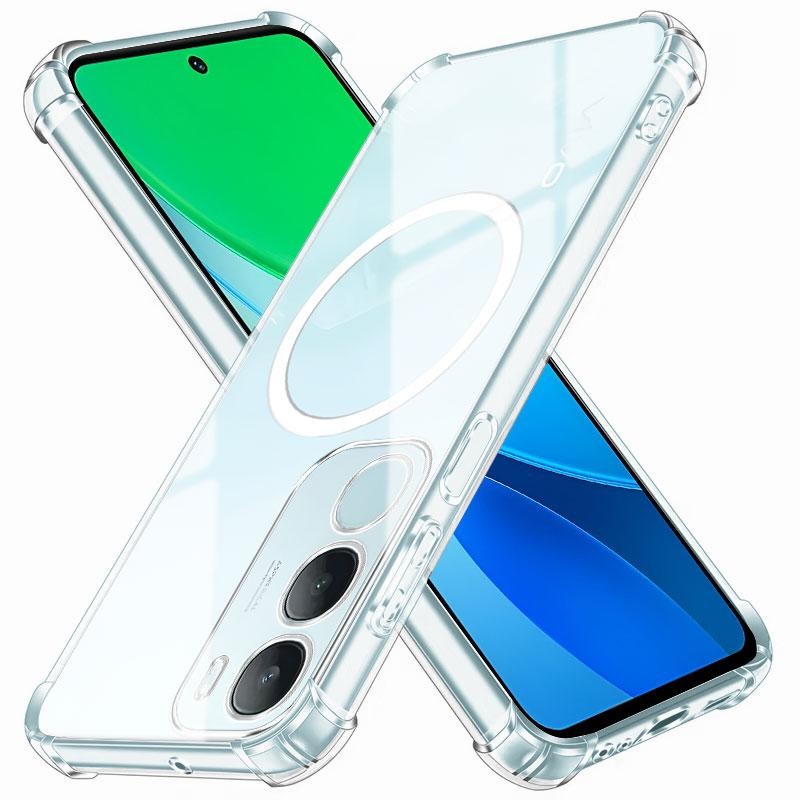 สําหรับ Vivo Y19S V2419 กรณีไร้สายชาร์จแหวนแม่เหล็กสติกเกอร์กันกระแทก Clear Soft ซิลิโคนเคสโทรศัพท์ส