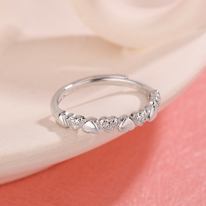 Carrey Zircon แหวนแฟชั่นผู้หญิงเงินแท้ 999