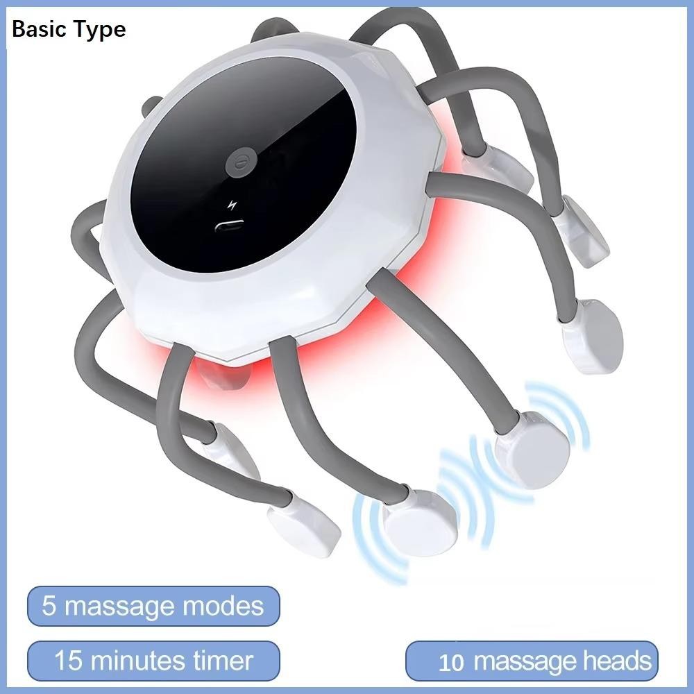 TPWGF65 ไฟฟ้าหัวนวด, Therapeutic Scratch Pad Octopus Claw แปด Claw นวด, แฮนด์ฟรีบําบัด USB ชาร์จ Multi-Point นวดสําหรับผ่อนคลายความเครียดไมเกรน ราคา ถูกที่สุด ดีลบีเคเค แกลเลอรีภาพที่ 9
