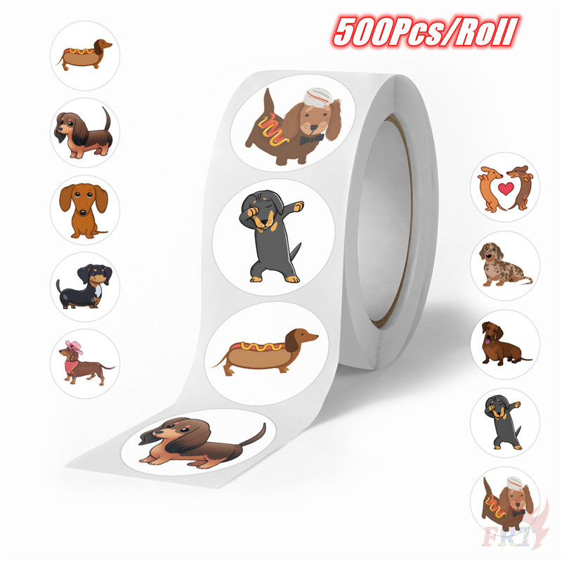 500ชิ้น/ม้วน ❤ Q Funny Dachshund Series 02 - Sausage Dog Kids Rewards Stickers ❤ Diy สมุดภาพอัลบั้มต