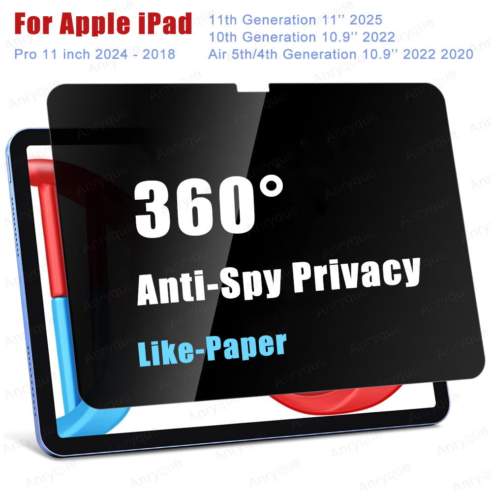 360° ตัวป้องกันหน้าจอความเป็นส่วนตัวสําหรับiPad Air M3 11 13 11th Generation 2025 A16 10th Gen 2022 10.9 นิ้วPro M4 10.2 mini7 Anti-Spyความเป็นส่วนตัวกรองAnti-Glare
