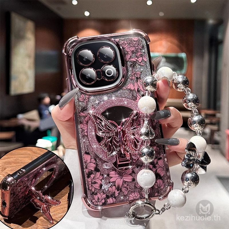 เคสสำหรับ VIVO iQOO Neo 7 7SE 8 9 10 Pro Z9 Z9X เคสโทรศัพท์ซิลิโคนอ่อนนุ่มแบบมีกระจกและโซ่