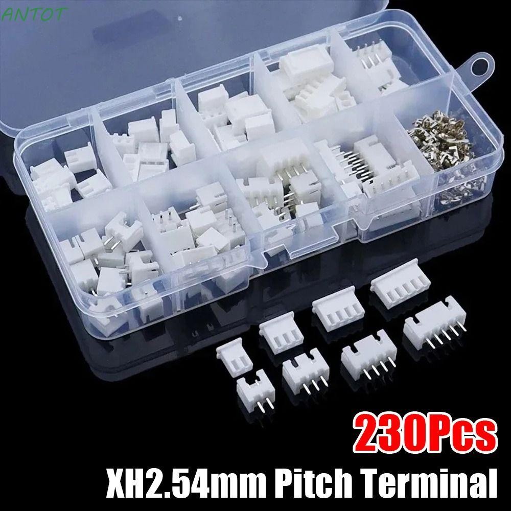 ANTOT 230 ชิ้น 2.54 มิลลิเมตร Pitch Terminal, XH2.54 2 P 3 P 4 P 5pin Pin Connector, 4 ค่าชุดที่อยู่