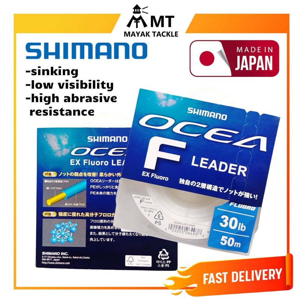 SHIMANO EX Fluoro Ocea 100% Fluorocarbon F Leader Line Fluoro Carbon Fishing