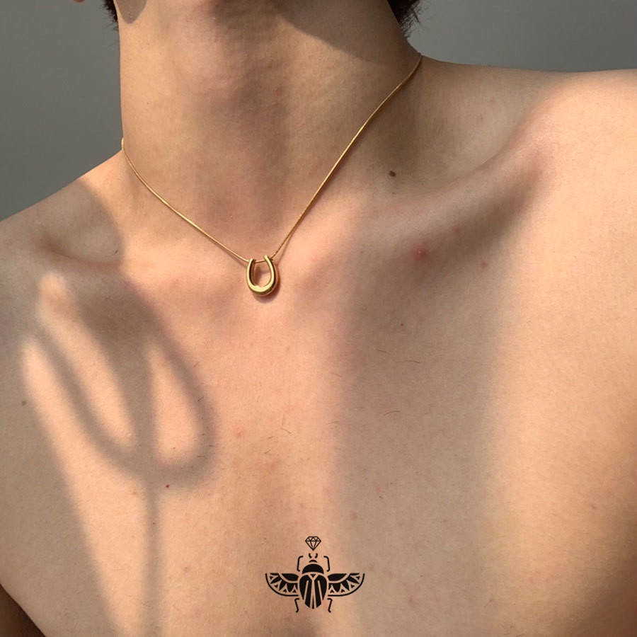 สร้อยคอโชคเกอร์สแตนเลสชุบ 18k ไม่ซีดจาง จี้เรียบง่ายสําหรับเครื่องประดับทุกวัน unisex สําหรับ Sensitive
