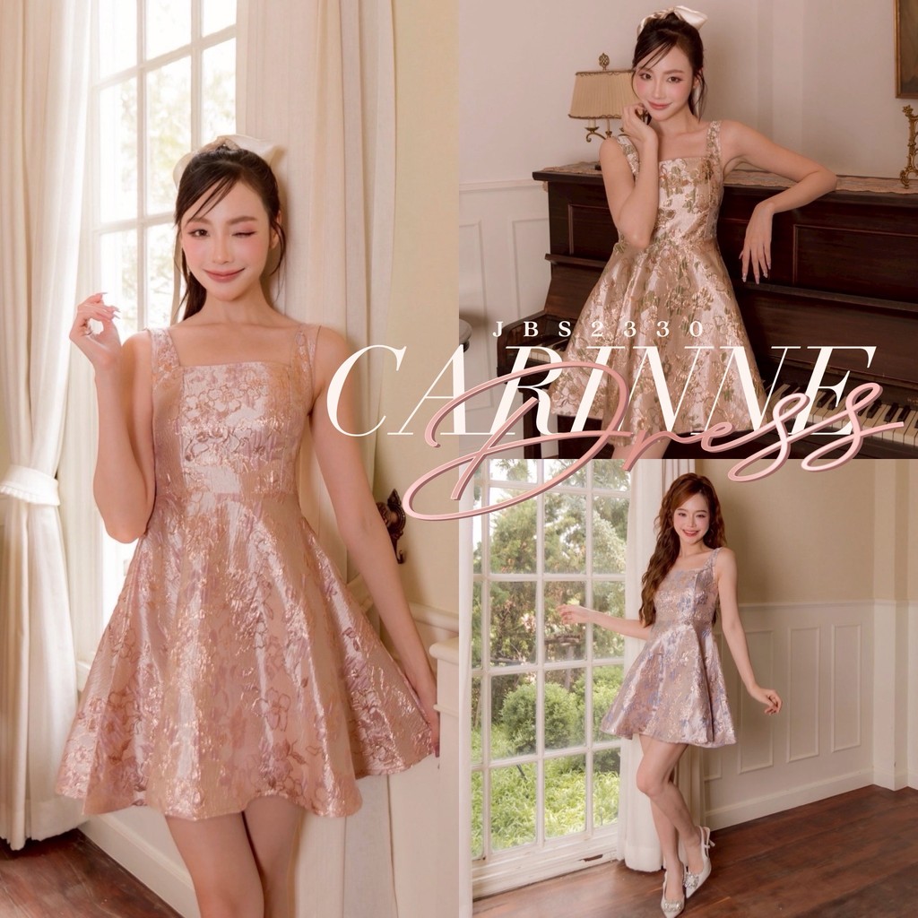#JBS2330 Carinne Dress มินิเดรสผ้า Jacquard