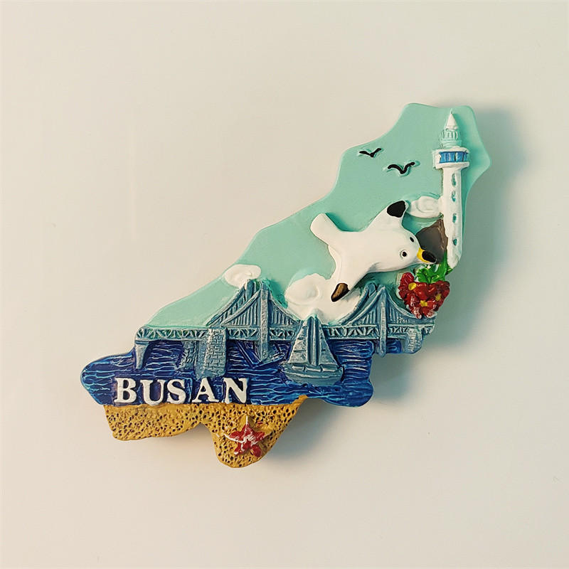 เกาหลี Busan Landmark Busan Tower Guanganli Bridge Tourist ของที่ระลึกคุณสมบัติ Sea Bath สติกเกอร์ตู