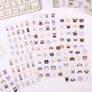 5 แผ่นการ์ตูนน่ารักสัตว์เลี้ยง Series สติกเกอร์ PET สมุดภาพ Deco DIY สติกเกอร์