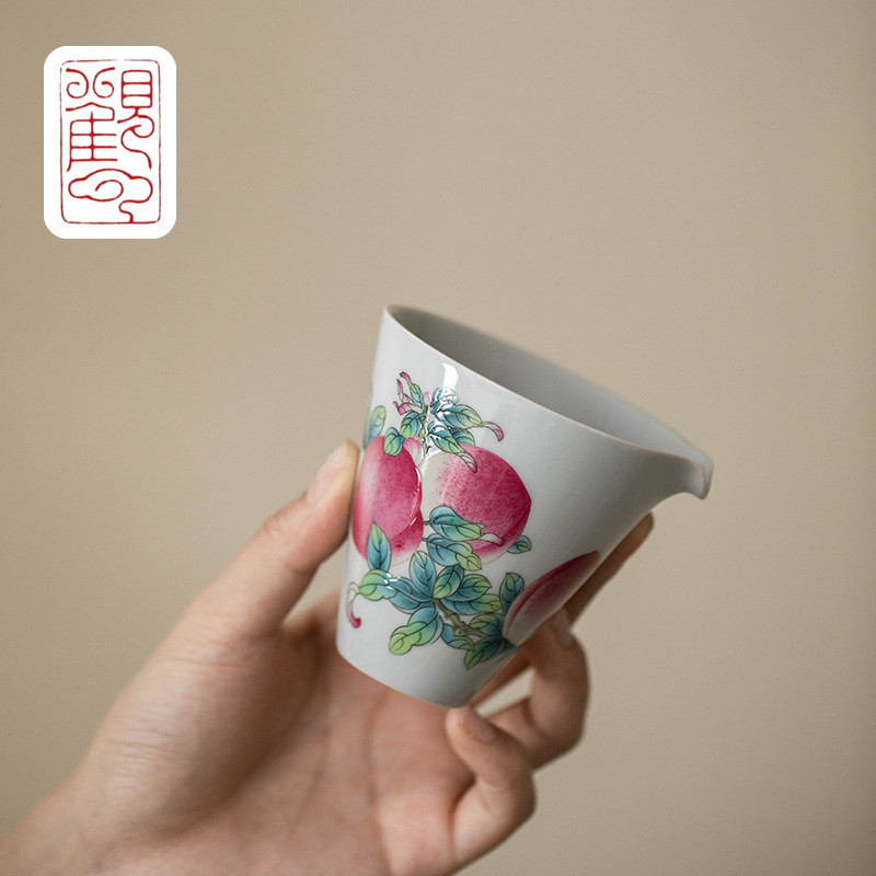 [Guanyun] Retro Shoutao Fair Cup Tea Sea Ceramic Tea Separator Household Kung Fu Tea Making Single U