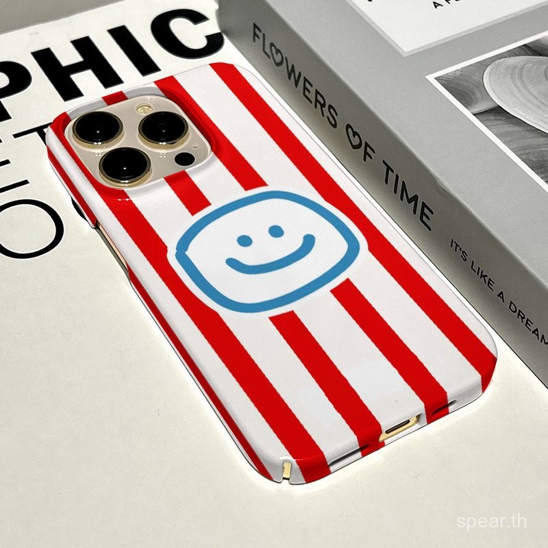 เคสโทรศัพท์แข็งลายหน้ายิ้มสีแดงลายแนวตั้ง เข้ากันได้กับ iPhone 11 Pro Max 12 Pro Max 13 Pro Max 11 1