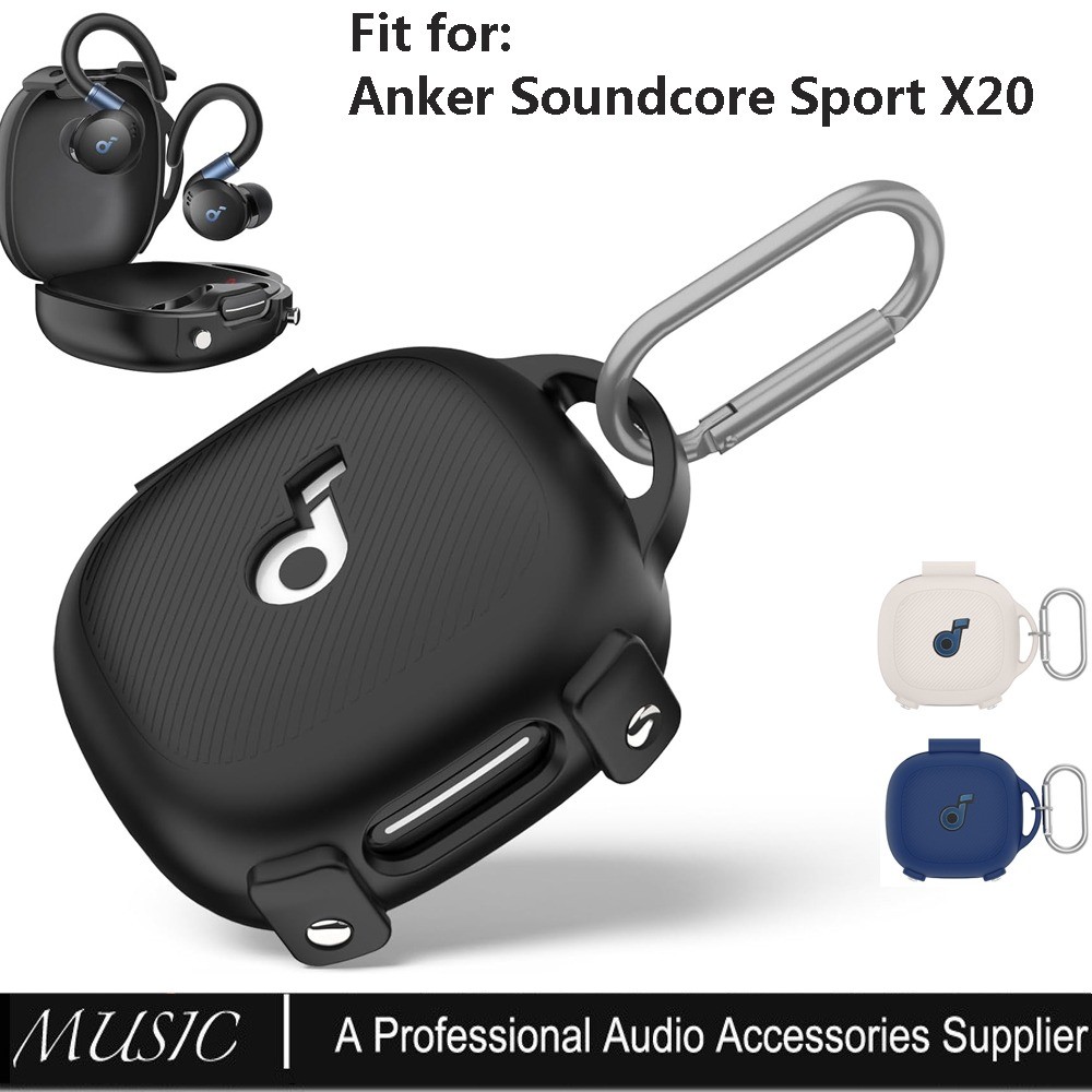 เคสสําหรับ Anker Soundcore Sport X20 Sport/X20, ซิลิโคนอ่อนนุ่มป้องกันรอยขีดข่วนทนโลโก้การออกแบบที่ม