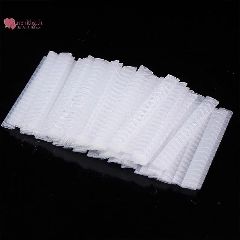 RENBG 100 ชิ้นตาข่ายยืดหยุ่นสุทธิ Protectors ฝาครอบ Sheath ความงามสีขาวเครื่องสําอาง Make Up แปรง Guards สะดวกเครื่องมือ TH