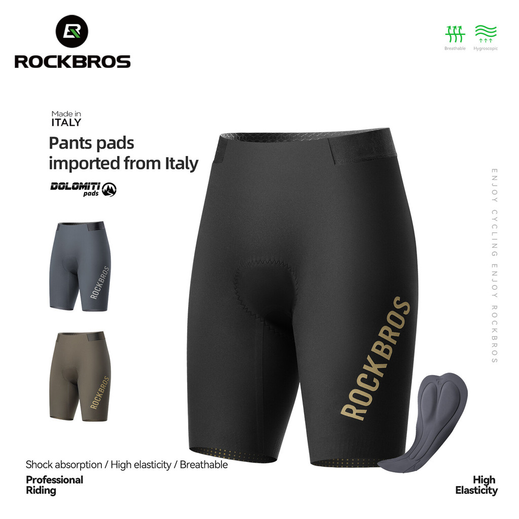 ROCKBROS กางเกงขาสั้นขี่จักรยานไม่มีรอยต่อ MTB จักรยานเสือหมอบอิตาลี DOLOMITI Pad ผู้ชาย Breathable สำหรับขี่จักรยาน