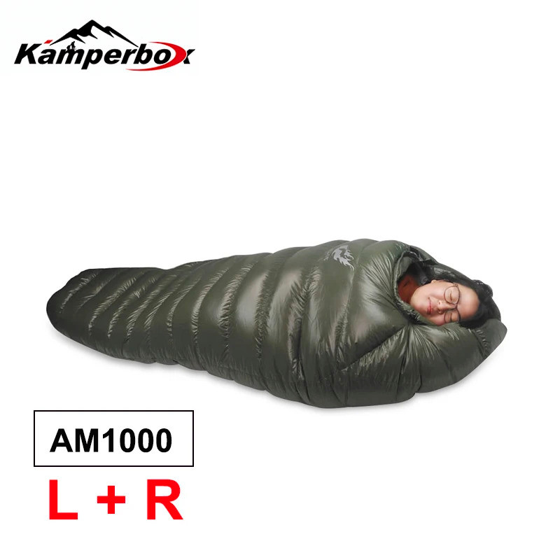 ถุงนอนฤดูหนาว Kamperbox อุณหภูมิเย็น ถุงนอนขนเป็ด ถุงนอนตั้งแคมป์ฤดูหนาว แบบคู่