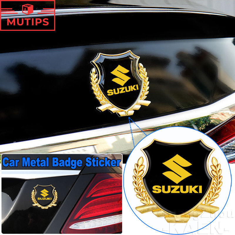 Suzuki 4 ชิ้น 56 มม สติ๊กเกอร์อลูมิเนียมติดตกแต่งล้อรถยนต์ สําหรับตกแต่งขอบล้อรถยนต์ สติกเกอร์โลโก้ Jimny Swift Ertiga Celerio XI7 Ciaz