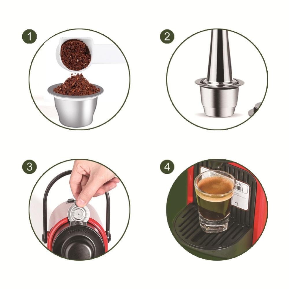 TME Reusable Pods สําหรับ Nespresso แคปซูลสแตนเลสแบบใช้ซ้ําได้ Crema Espresso ตัวกรองกาแฟ Reusable Pods อุปกรณ์กาแฟ - รูปที่ 5