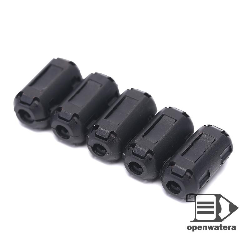 GoodGirlm1 5 ชิ้น 3.5 มิลลิเมตรเสียง Suppressor EMI RFI คลิป Choke Ferrite Core สายกรองสีดํา TH