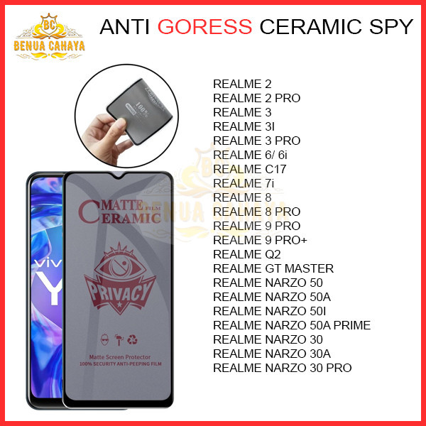 ANTI SCRATCH CERAMIC SPY REALME 2/2 PRO/REAL 3/3i/3 PRO/REAL 6/ 6i/REAL C17/7i/8 PRO/REAL 8 PRO/9 PR