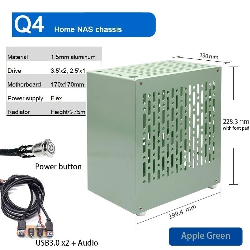 (จัดส่งฟรี)เคส Arsylid Q4 NAS 3.5 'X2 2.5' MINI CASE