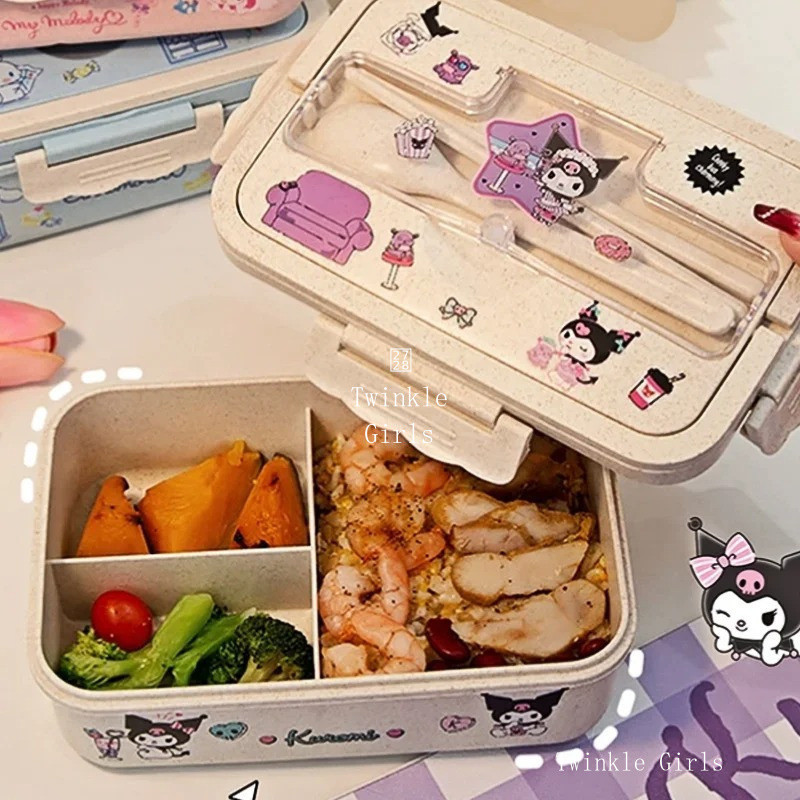 กล่องอาหารกลางวัน Kuromi Cinnamoroll สำหรับเด็กผู้หญิง My รูปที่ 5