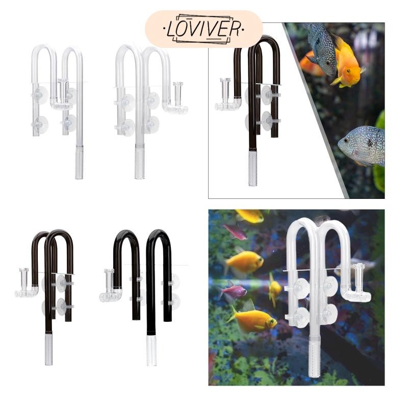 Aquarium Lily Tube Aquarium Water Plant Tank Filters Inflow Outflow ติดตั้งง่ายพร้อมถ้วยดูดตัวกรอง L