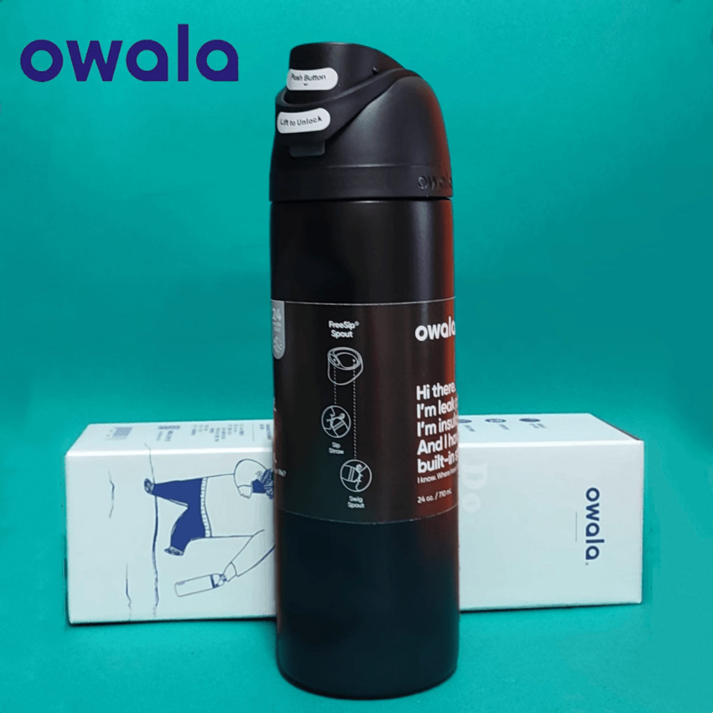 Owala FreeSip ขวดฉนวน 24oz/32oz - เหมาะสําหรับยิม เดินป่า และท่องเที่ยว