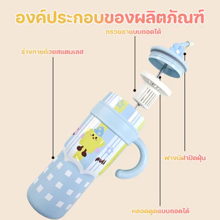 MLADEN แก้วเก็บความร้อน 700/1200ML 316 สแตนเลส RAINBOW CUP พร้อมที่จับ เก็บอุณหภูมิร้อนหรือเย็นได้