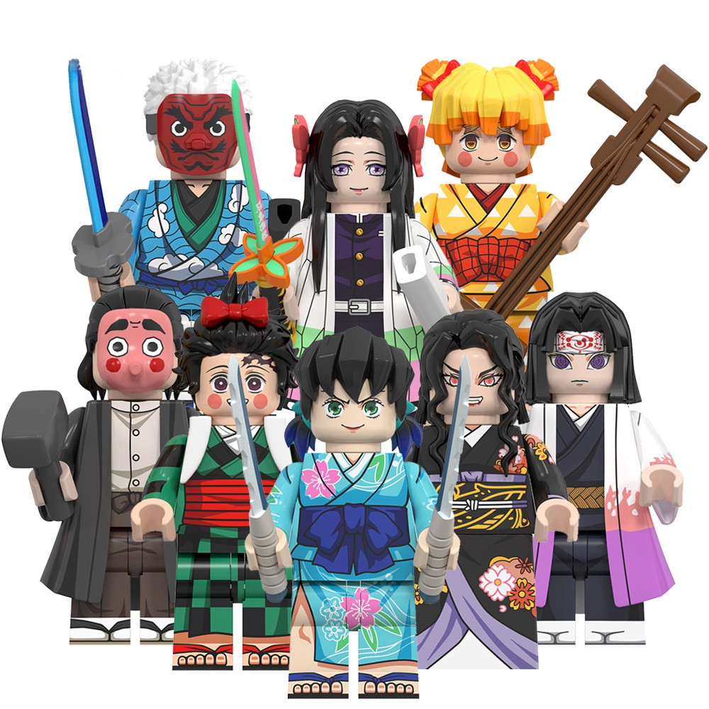 Anime Figures Slayer Zenitsu Inosuke Tanjirou Kouzou Muzan Kiriya Kanae Samonji ขนาดเล็กของเล่นของขวัญสําหรับเด็ก WM6162