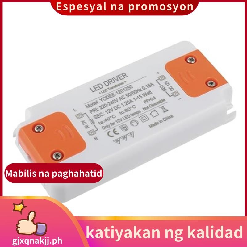 12V 15W หม้อแปลง LED หม้อแปลงแรงดันต่ํา LED ไม่มีเสียงรบกวนพลาสติกสําหรับ G4 MR16 MR11 GU4 GU5.3 หลอ
