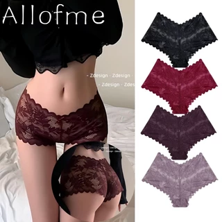 Allofme ผู้หญิงเซ็กซี่ชุดชั้นในลูกไม้ V-เอวออกแบบกางเกงนุ่มและ Breathable ชุดชั้นใน Hollow กางเกง