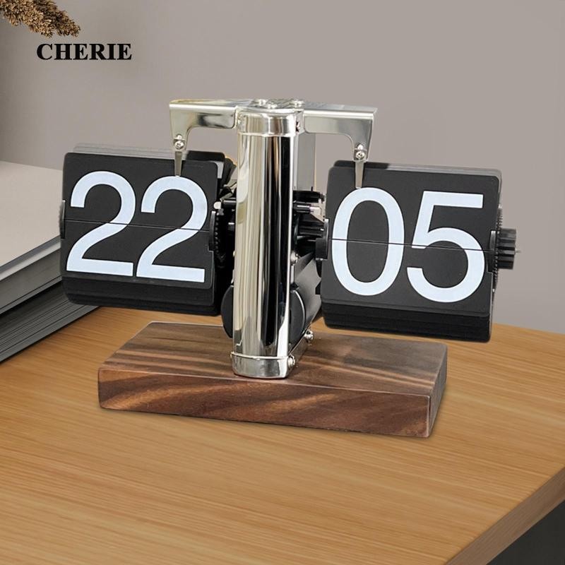 [Chery] Flip Desk Clock Flip Down Clock นาฬิกาพลิกแบบกลไกสําหรับโรงแรมในห้องนอนที่บ้าน