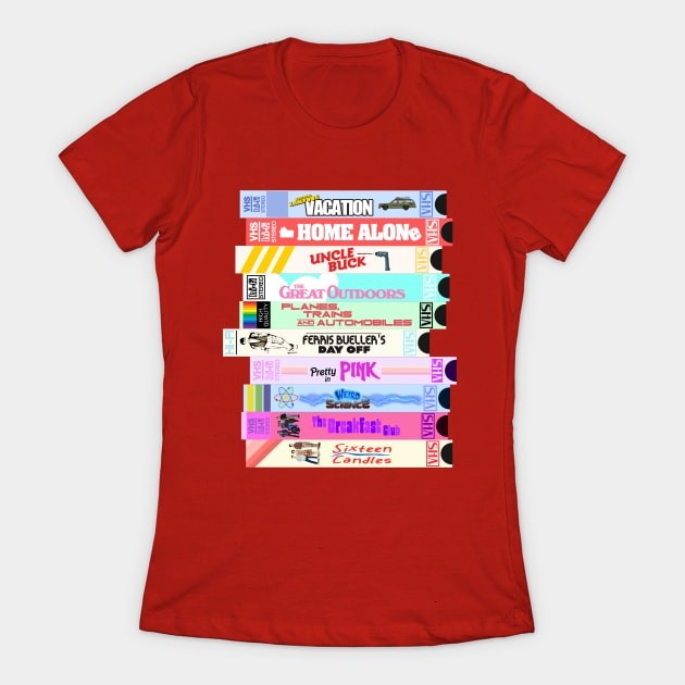 เสื้อยืด Vintage Retro 80s Movies VHS Stack T-Shirt แท้ Cotton 100% เกาหลี ใส่เดินทาง แขนสั้น