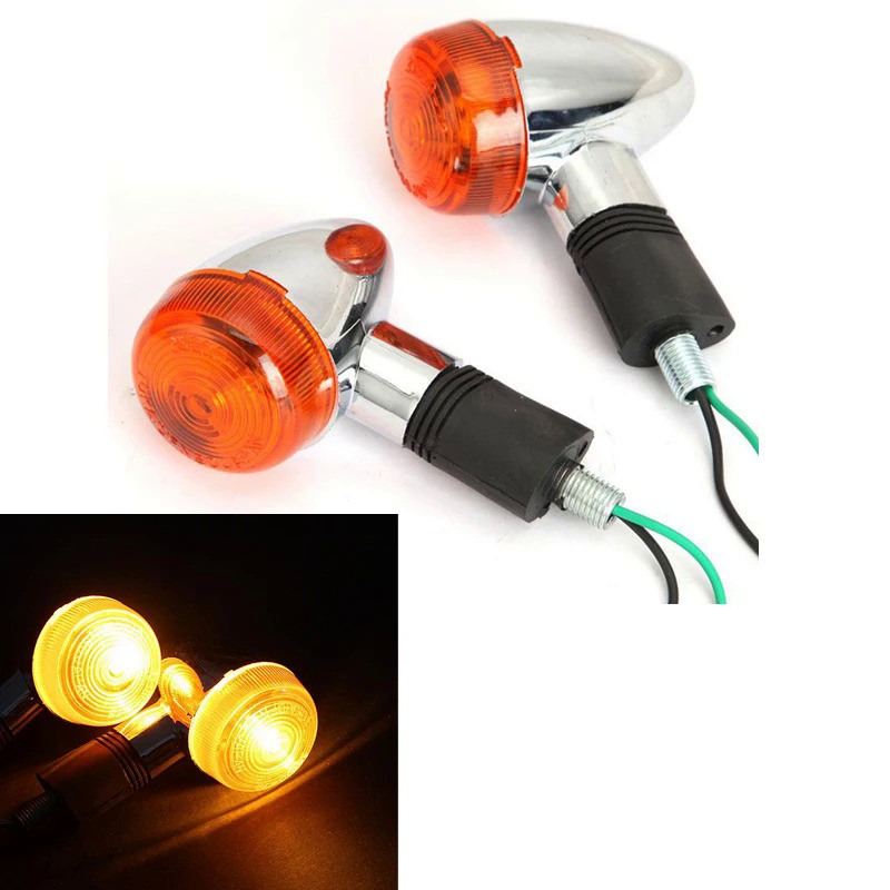 2pcs Universal Motorcycle Amber Turn Signal Lights For Suzuki Boulevard M109R M50 M90 M95 C109R C50 