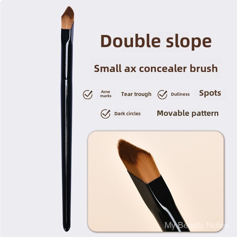 Small Axe Concealer Brush Tear Groove Pattern Highlighter Brush Highlight Brush Finger Belly Makeup Brush Seamless Nose Repair Brush QNX2