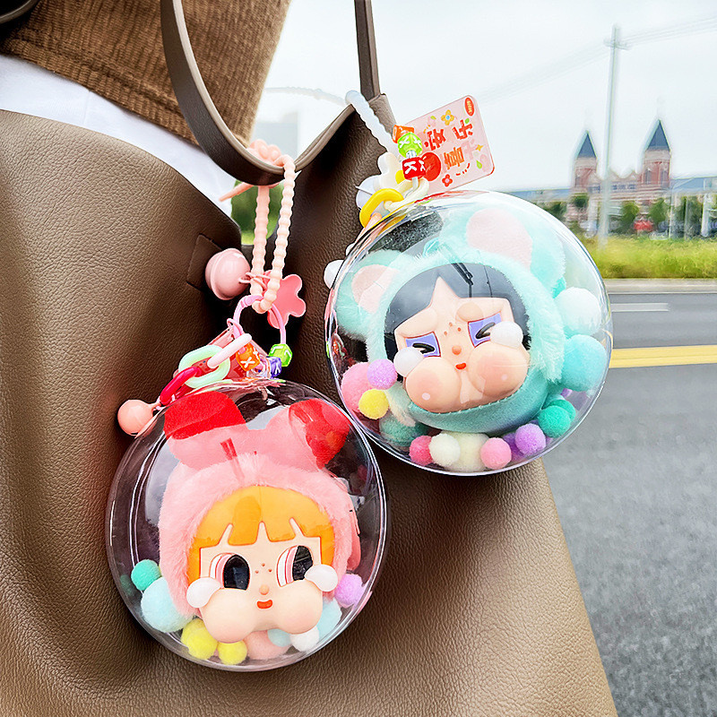 บอลกลมใส ลูกบอลเก็บของโปร่งใส ลูกบอลใส่ตุ๊กตา 10cm Crybaby x PPG