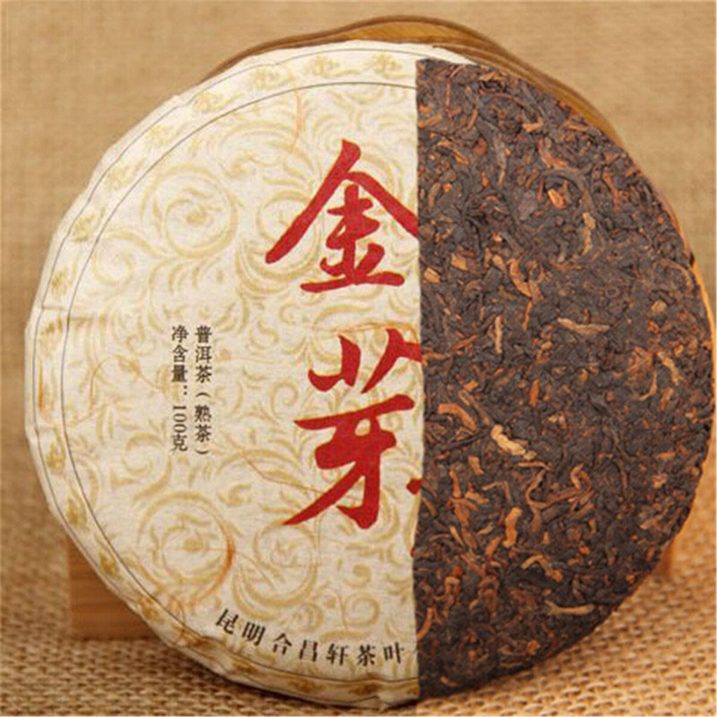 โปรโมชั่น! 100กรัม ชาจีนยูนนานผู่เอ๋อ ชาปรุงสุก หน่อไม้ อาหารสีเขียวทอง อาหารเพื่อสุขภาพ