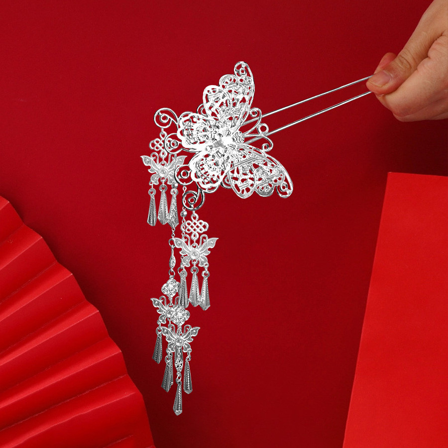 ใหม่สไตล์จีนโลหะผีเสื้อขั้นตอนสั่นพู่กิ๊บหญิงโบราณระดับไฮเอนด์ที่เรียบง่ายทันสมัยกิ๊บกิ๊บ - รูปที่ 4