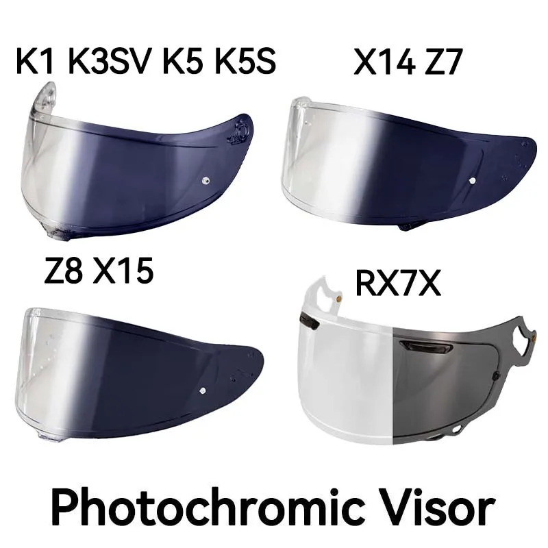 [Readystock] photochromic Visor SHOEI X14 Z7 RX7X Z8 GT-Air nxr NXR2 K3SV K5ที่มีอยู่แยก Visor เปลี่ยนหมวกกันน็อคกระจก