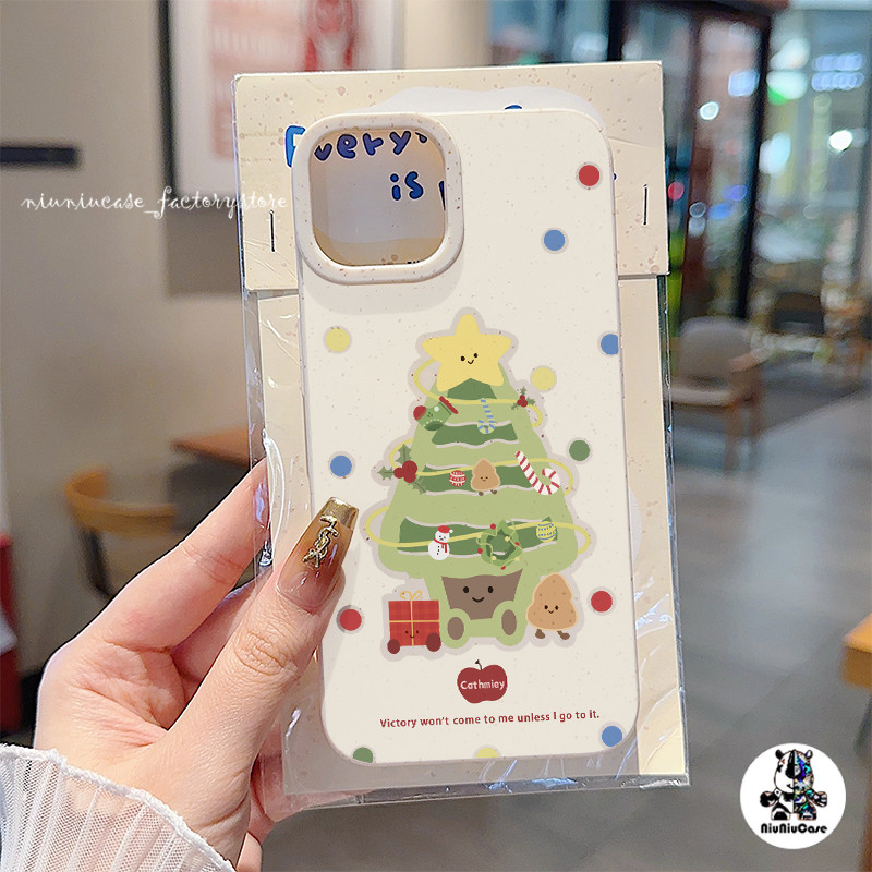 สําหรับเคสไอโฟน11 เคสโทรศัพท์ รูปแบบต้นคริสต์มาส For iPhone 11 14 15 12 13 16 Pro Max X XS XR 6P 7P 8 Plus MINI เคสไอโฟน
