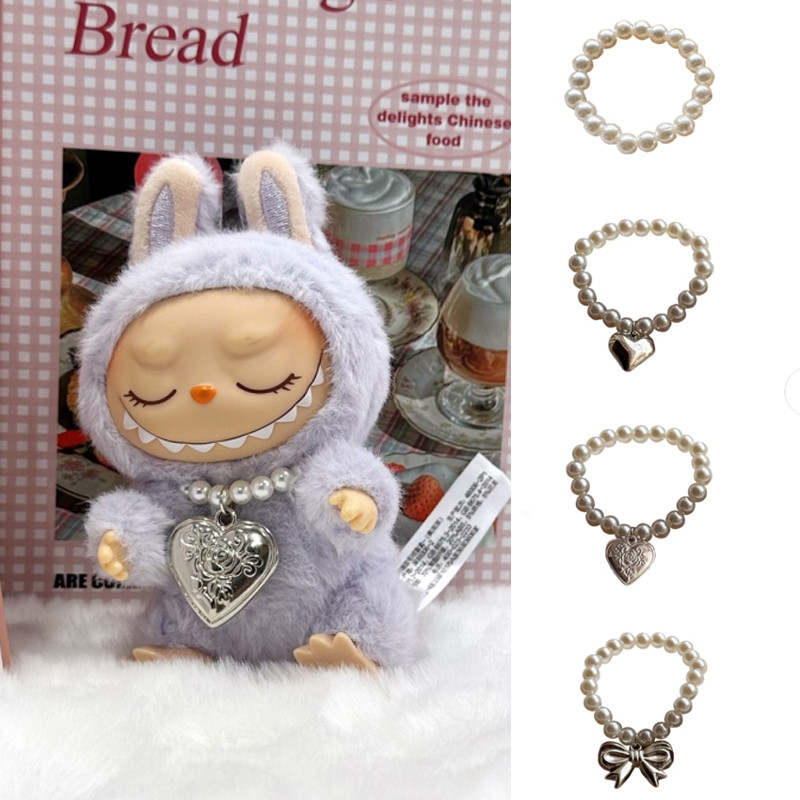 FYG 17 ซม.labubu เด็ก macaron นั่งเครื่องประดับ DIY น่ารักการ์ตูนตุ๊กตาจี้สร้อยคออุปกรณ์เสริมสําหรับ