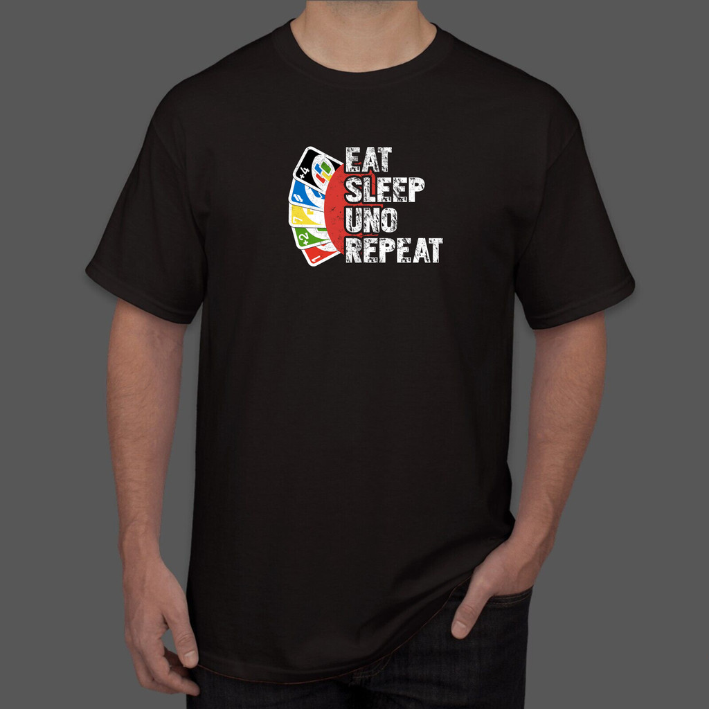 ใหม่ Eat Sleep Uno ทําซ้ําเสื้อวันเกิดตลกสําหรับชาย TeeT-เสื้อ